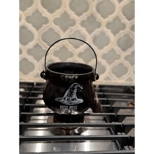 Hocus‎ Pocus Witch Hat Black Ceramic Cauldron Halloween Decor Spooky Season